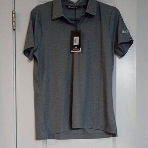 NWT Travis Mathew Charcoal Polo Shirt with Logo